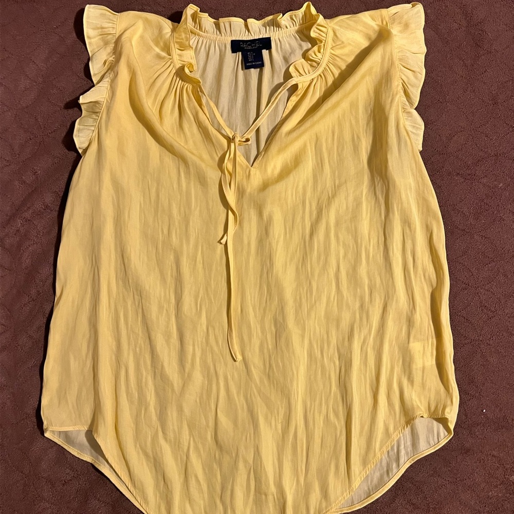 Yellow Ruffle Sleeve Top